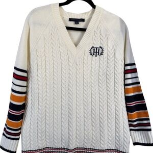 Tommy Hilfiger Cream Cable Knit Sweater